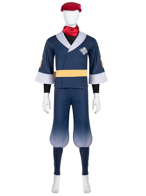 Game Pokemon Legends Arceus Rei Halloween Cosplay Costume Blue Pants And Leg Wrappings
