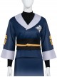 Game Pokemon Legends Arceus Akari Halloween Cosplay Costume Blue Outerwear