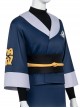 Game Pokemon Legends Arceus Akari Halloween Cosplay Costume Blue Outerwear