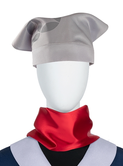 Game Pokemon Legends Arceus Akari Halloween Cosplay Accessories Gray Head Scarf And Red Scarf