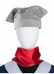Game Pokemon Legends Arceus Akari Halloween Cosplay Accessories Gray Head Scarf And Red Scarf