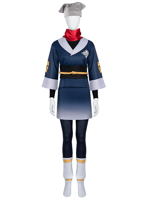 Game Pokemon Legends Arceus Akari Halloween Cosplay Costume Black Bottoming Top