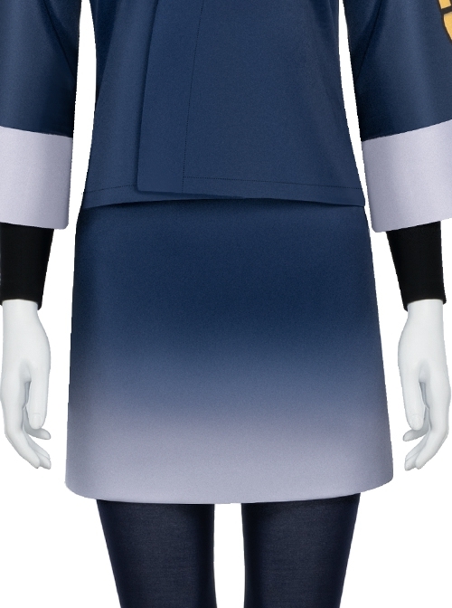 Game Pokemon Legends Arceus Akari Halloween Cosplay Costume Blue Gradient Skirt