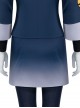 Game Pokemon Legends Arceus Akari Halloween Cosplay Costume Blue Gradient Skirt