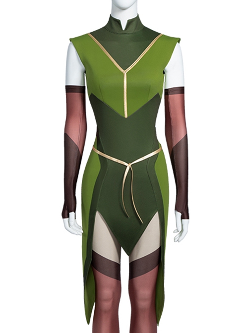 The Legend Of Vox Machina Keyleth Halloween Cosplay Costume Green Sleeveless Dress