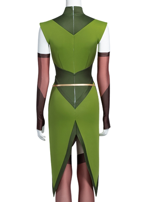 The Legend Of Vox Machina Keyleth Halloween Cosplay Costume Green Sleeveless Dress