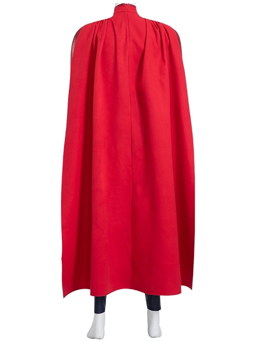 DC Comics New Superman Battle Suit Halloween Cosplay Costume Red Cloak