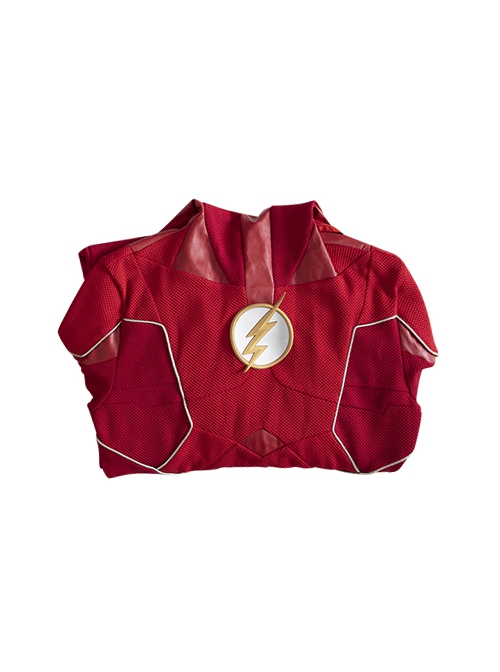 The Flash Season 8 Barry Allen Golden Battle Boots Version Halloween Cosplay Costume Red Bodysuit