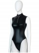 DC Comics Black Canary Halloween Cosplay Costume Black One-Piece Swimsuit