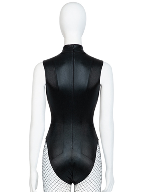 DC Comics Black Canary Halloween Cosplay Costume Black One-Piece Swimsuit