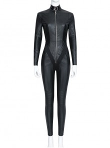 The Batman 2022 Catwoman Selina Kyle Black Battle Suit Halloween Cosplay Costume Black Bodysuit