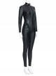 The Batman 2022 Catwoman Selina Kyle Black Battle Suit Halloween Cosplay Costume Black Bodysuit