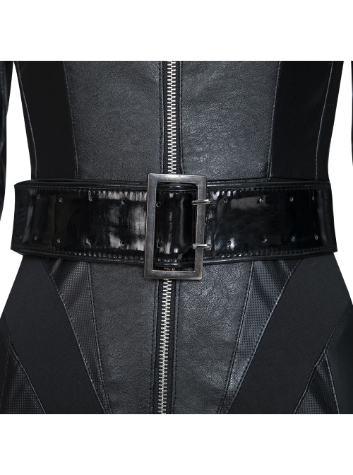 The Batman 2022 Catwoman Selina Kyle Black Battle Suit Halloween Cosplay Accessories Black Belt