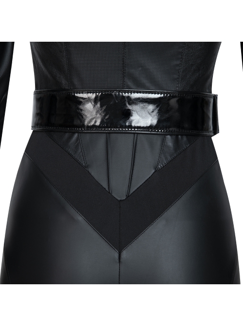 The Batman 2022 Catwoman Selina Kyle Black Battle Suit Halloween Cosplay Accessories Black Belt