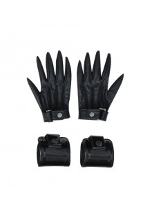The Batman 2022 Catwoman Selina Kyle Black Battle Suit Halloween Cosplay Accessories Black Gloves And Wrist Guards