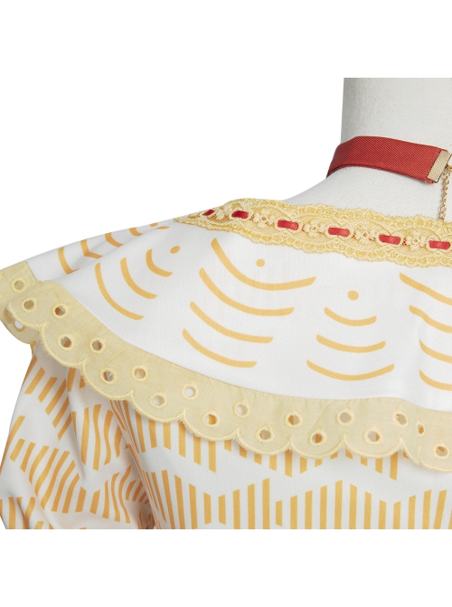 Anime Movie Encanto Dolores Madrigal Halloween Cosplay Costume Yellow Printing Top