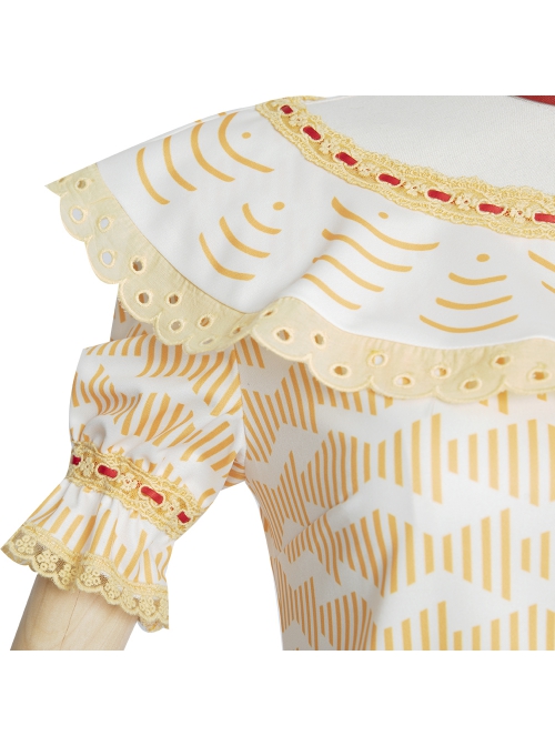 Anime Movie Encanto Dolores Madrigal Halloween Cosplay Costume Yellow Printing Top