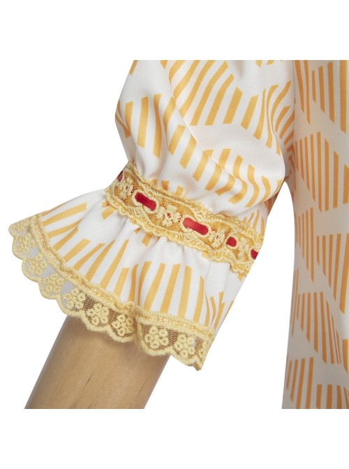 Anime Movie Encanto Dolores Madrigal Halloween Cosplay Costume Yellow Printing Top