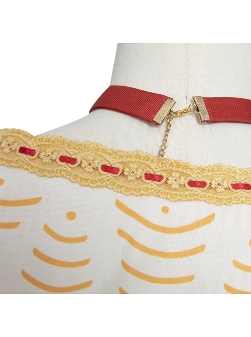 Anime Movie Encanto Dolores Madrigal Halloween Cosplay Accessories Red Headwear And Necklace