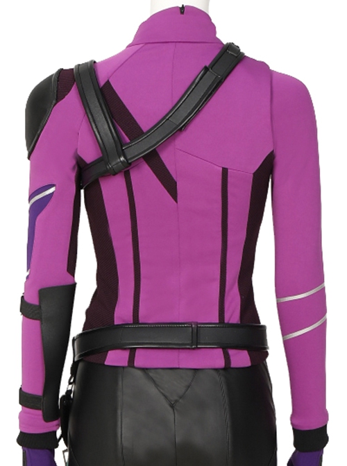 TV Drama Hawkeye Female Version Hawkeye Kate Bishop Battle Suit Halloween Cosplay Costume Purple Vest