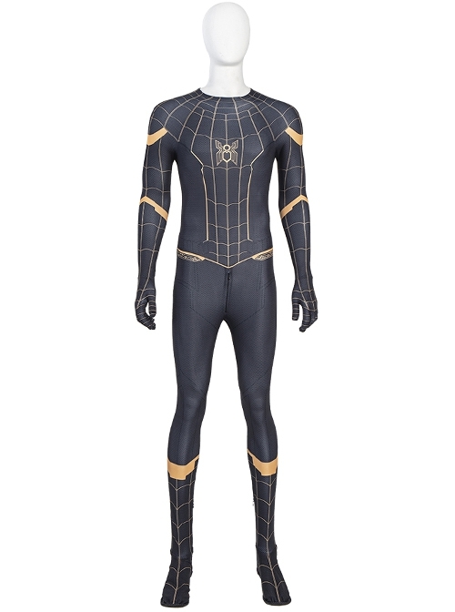 Spider-Man No Way Home Spider-Man Black Battle Suit Halloween Cosplay Costume Black Bodysuit