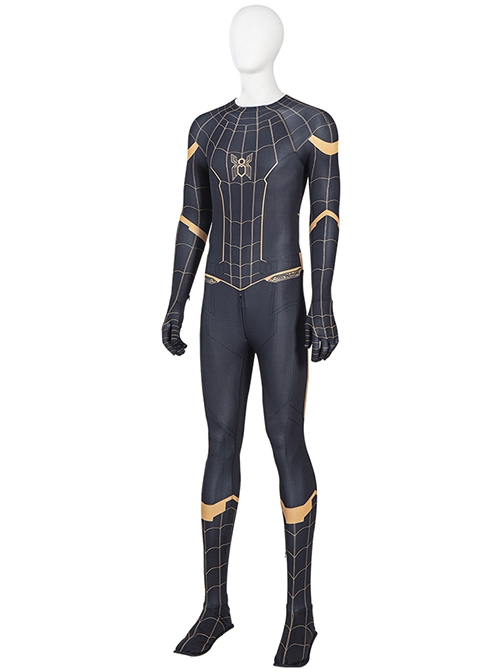 Spider-Man No Way Home Spider-Man Black Battle Suit Halloween Cosplay Costume Black Bodysuit