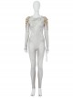 Eternals Thena Beige Battle Suit Halloween Cosplay Costume Gray Bodysuit