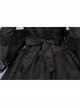 Victorian Gothic Black Jacquard Pattern Court Long Sleeve Dress