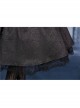 Victorian Gothic Black Jacquard Pattern Court Long Sleeve Dress