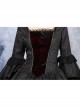 Victorian Gothic Black Jacquard Pattern Court Long Sleeve Dress