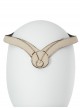 Eternals Thena Beige Battle Suit Halloween Cosplay Accessories Golden Headwear