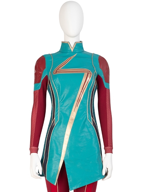 TV Drama Ms. Marvel Kamala Khan Halloween Cosplay Costume Blue Top