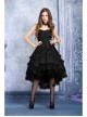 Sexy Gothic Black Lace Strapless Dovetail Dress