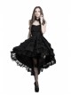 Sexy Gothic Black Lace Strapless Dovetail Dress