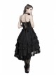 Sexy Gothic Black Lace Strapless Dovetail Dress