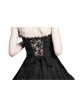 Sexy Gothic Black Lace Strapless Dovetail Dress