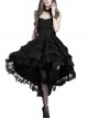 Sexy Gothic Black Lace Strapless Dovetail Dress