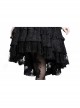 Sexy Gothic Black Lace Strapless Dovetail Dress