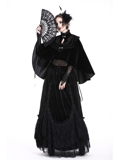 Elegant Black Lace Gothic Lolita Fan
