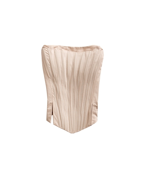 Sony Music Film Cinderella Halloween Cosplay Costume Beige Fishbone Corset Vest