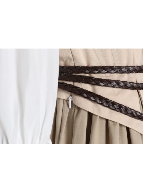 Sony Music Film Cinderella Halloween Cosplay Costume Beige Fishbone Corset Vest
