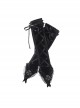 Black Velvet Lace-up Gothic Elegant Long Gloves