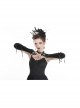 Black Velvet Lace-up Gothic Elegant Long Gloves