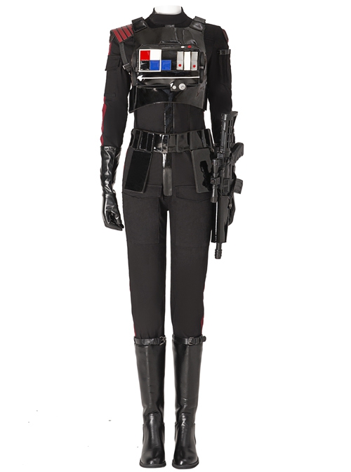 Star Wars Battlefront II Iden Versio Black Suit Halloween Cosplay Costume Black Top