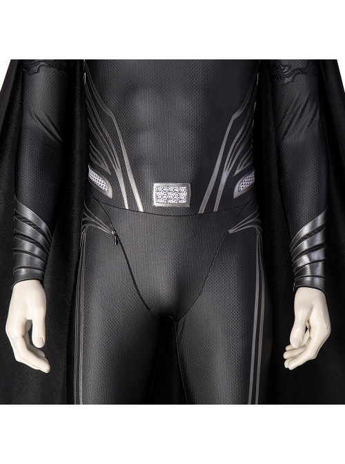 Zack Snyder's Justice League Superman Clark Kent Black Battle Suit Halloween Cosplay Costume Black Bodysuit