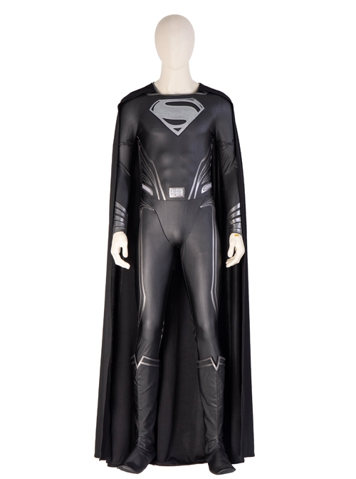 Zack Snyder's Justice League Superman Clark Kent Black Battle Suit Halloween Cosplay Accessories Black Boots