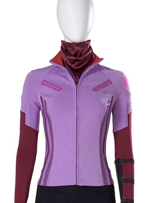 TV Drama Hawkeye Kate Bishop Purple Top Suit Halloween Cosplay Costume Purple Top