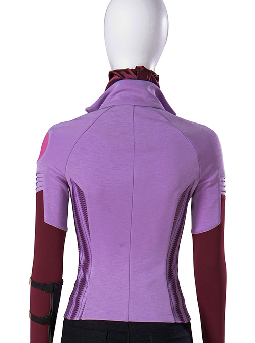 TV Drama Hawkeye Kate Bishop Purple Top Suit Halloween Cosplay Costume Purple Top