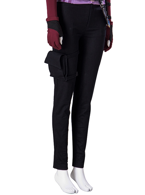 TV Drama Hawkeye Kate Bishop Purple Top Suit Halloween Cosplay Costume Black Trousers