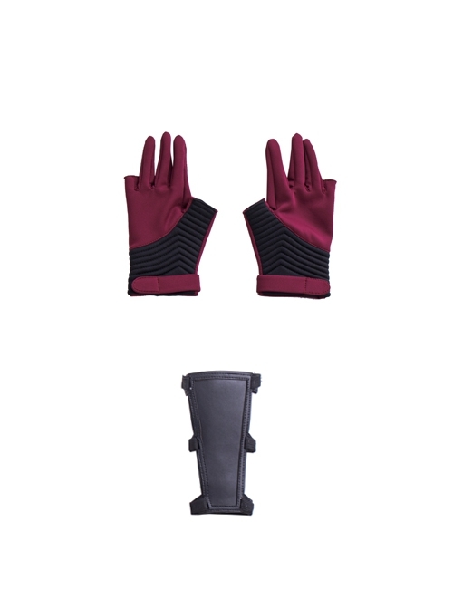 TV Drama Hawkeye Kate Bishop Purple Top Suit Halloween Cosplay Accessories Gloves And Wrist Guards